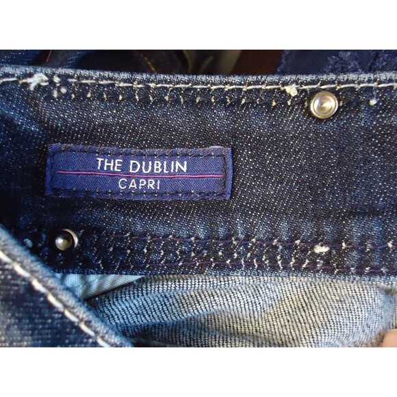 Vigoss The Dublin Capris Juniors 5x21" Low Rise Med Wash Stretch Heavy Stitching - Picture 4 of 10